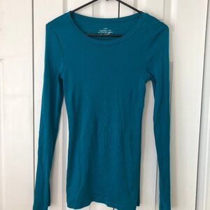 J. crew teal long sleeve perfect fit shirt